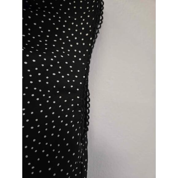 LC Lauren Conrad Black White Polka Dot Blouse Top Size Small Ruffle - Picture 2 of 5